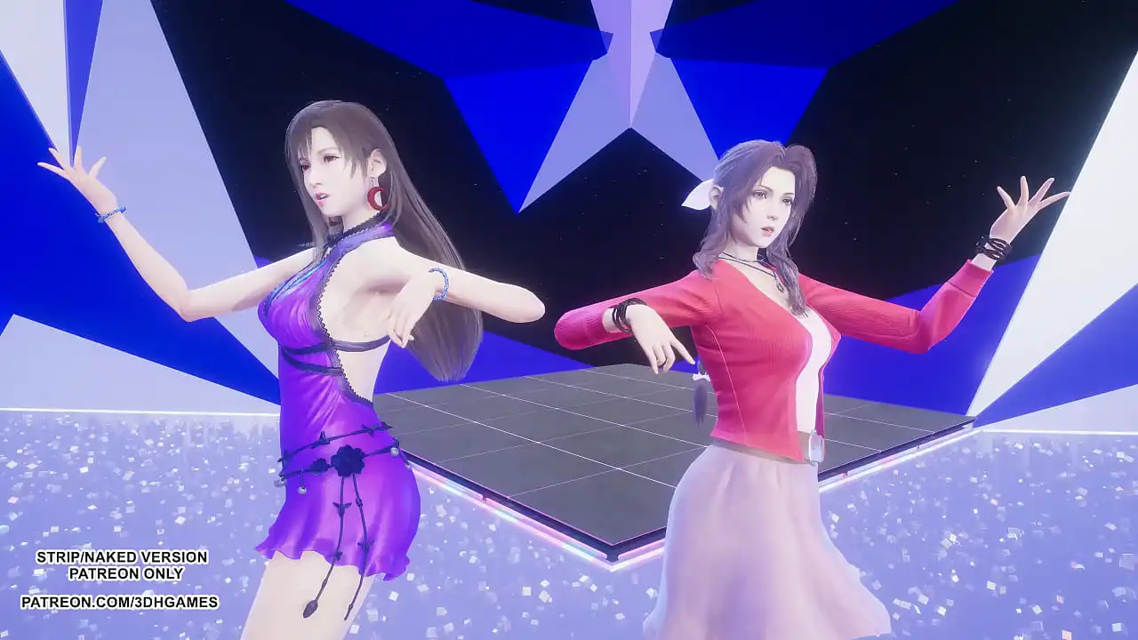 [MMD] TAEYEON - INVU Aerith Tifa Lockhart Hot Kpop Dance Final Fantasy Sem censura Hentai